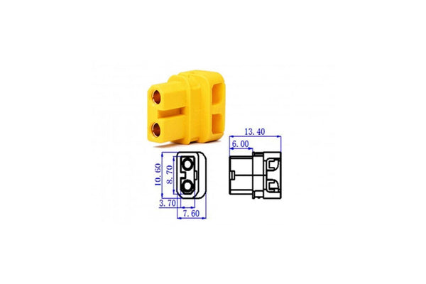 XT30ULW-F- Right Angle XT30 connector with Lock Wire Soldering